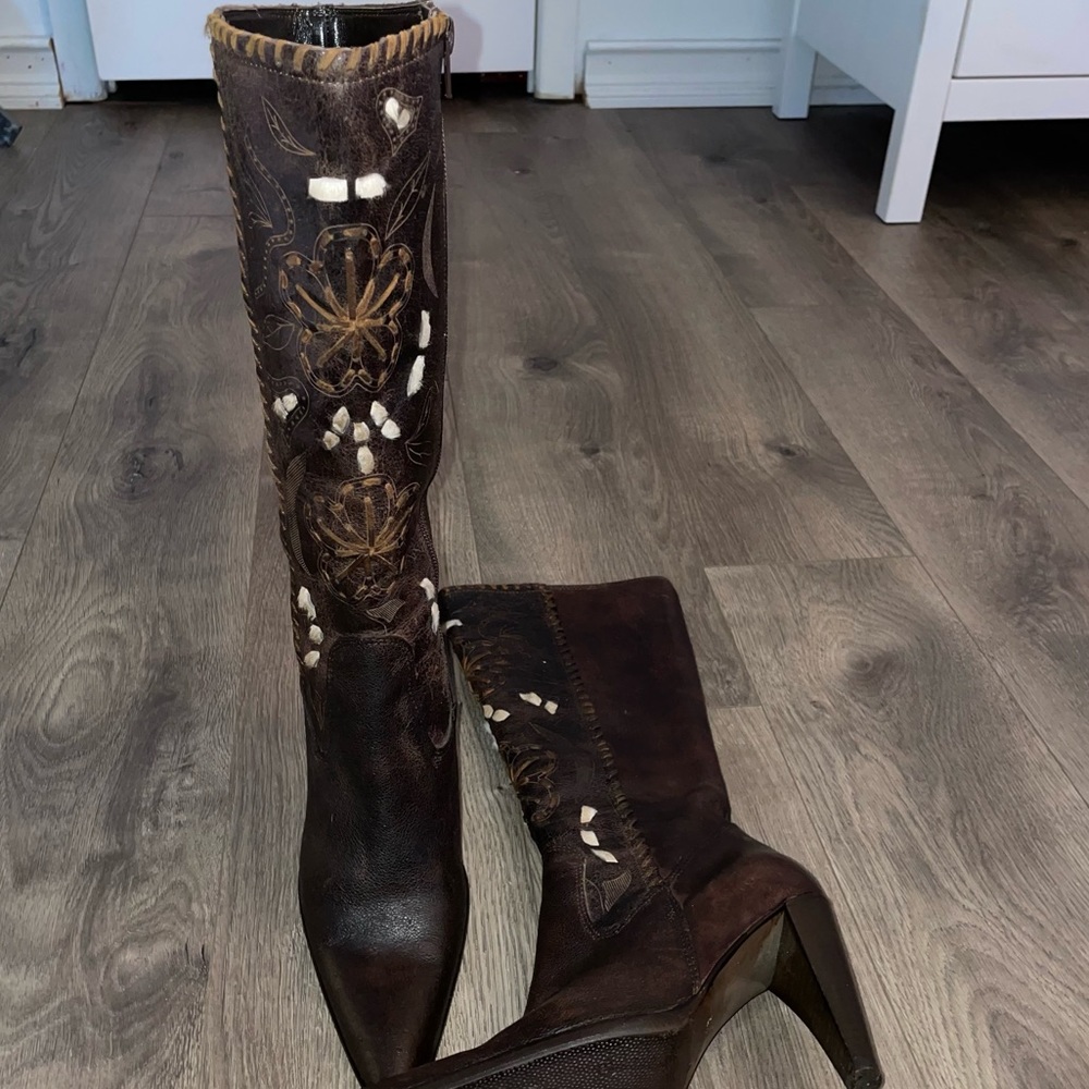 Italian Leather Heeled Boots